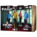 The Wizards of the Coast Magic: The Gathering - Star Trek Beam Me Up Bundles feature four iconic Star Trek characters in transporter beams set against a striking green sci-fi backdrop, highlighting the Universes Beyond crossover. This collector’s box, recommended for ages 13 and up, is an ideal choice for fans of both Magic: The Gathering and the Beam Me Up Bundles experience.