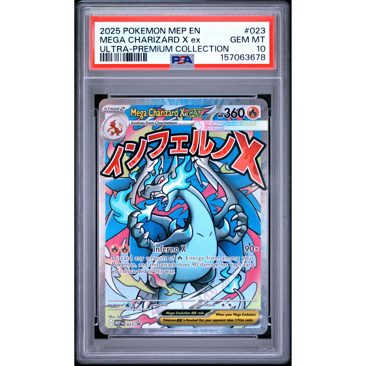 Mega Charizard X Ex #023 PSA 10 Promo – Graded Pokémon kort