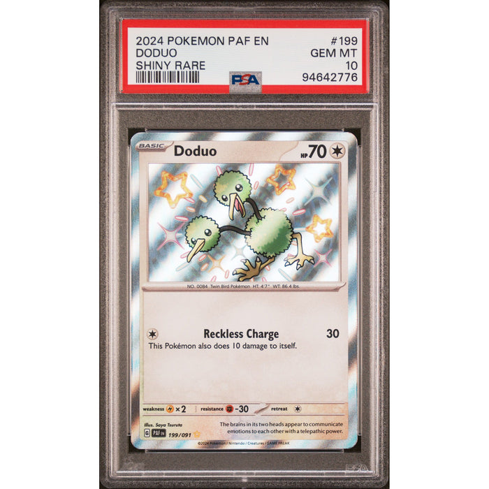 Pokémon TCG: Doduo 199 PSA 10 - Paldean Fates