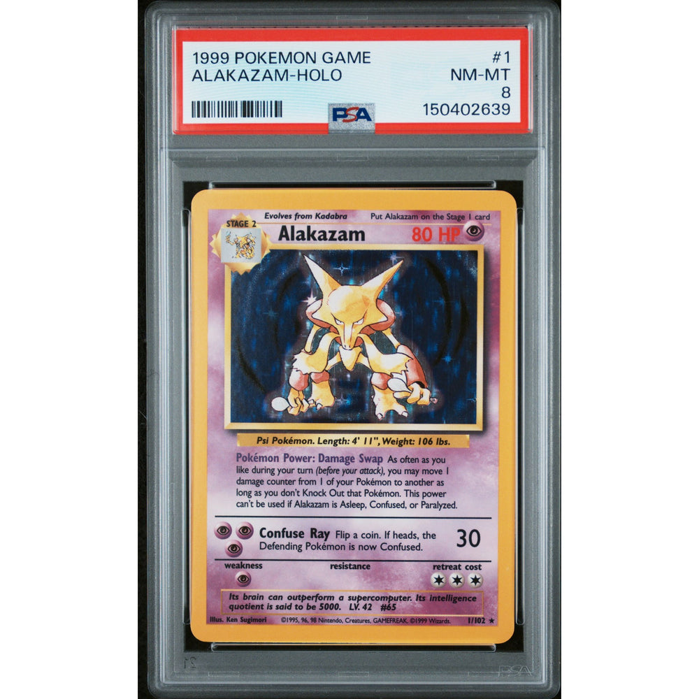 Pokémon TCG: Alakazam Holo #1 PSA 8