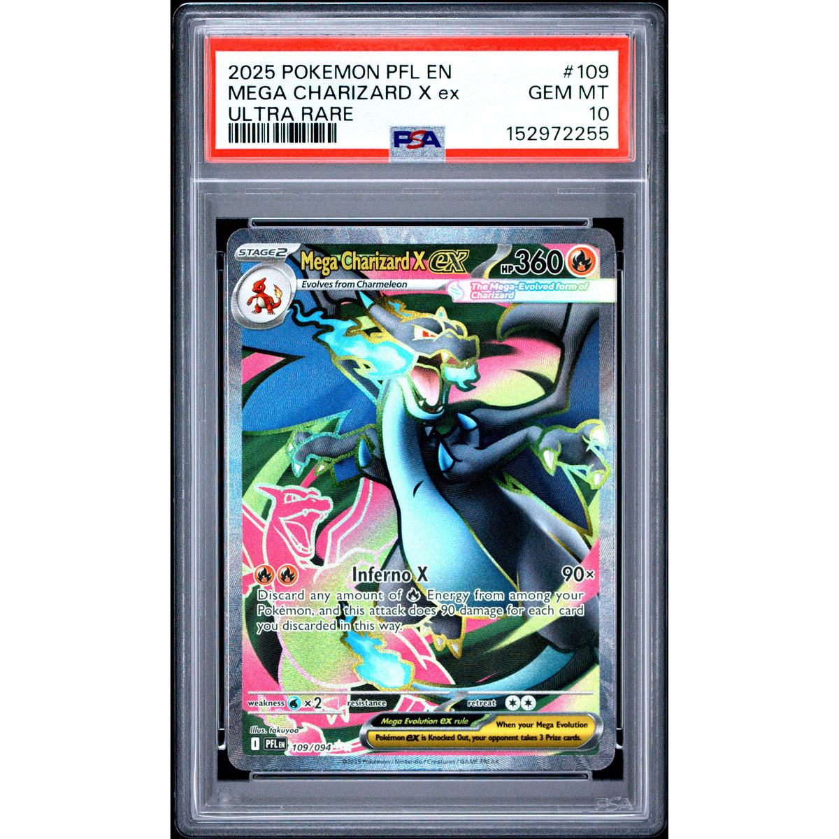 Pokémon TCG: Mega Charizard X Ex #109 PSA 10-152972255
