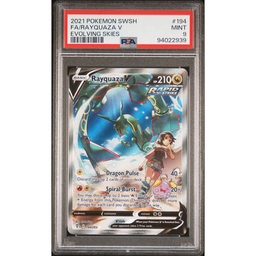 Pokémon TCG: Rayquaza V #194 PSA 9-Evolving Skies-94022939