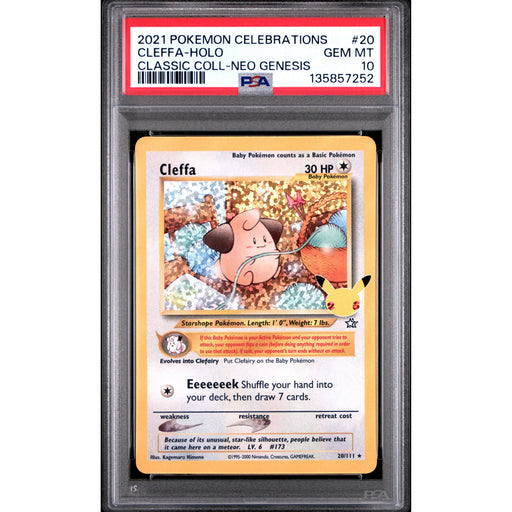 Pokémon TCG: Cleffa #20 PSA 10 Holo - Celebrations