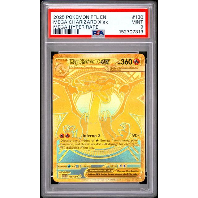 Pokémon TCG: Mega Charizard X Ex #130 PSA 9 - Phantasmal Flames