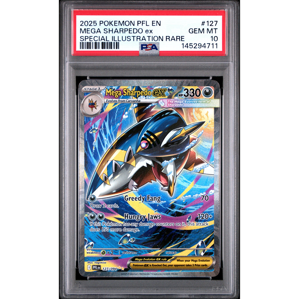 Pokémon TCG: Mega Sharpedo Ex #127 PSA 10 - Phantasmal Flames