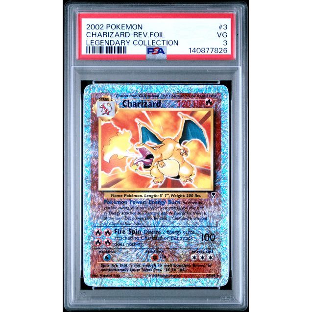 Pokémon TCG: Charizard reverse holo #3 PSA 3 - Legendary Collection