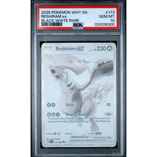 Pokémon TCG: Reshiram Ex #173 PSA 10 - White Flare-129206000