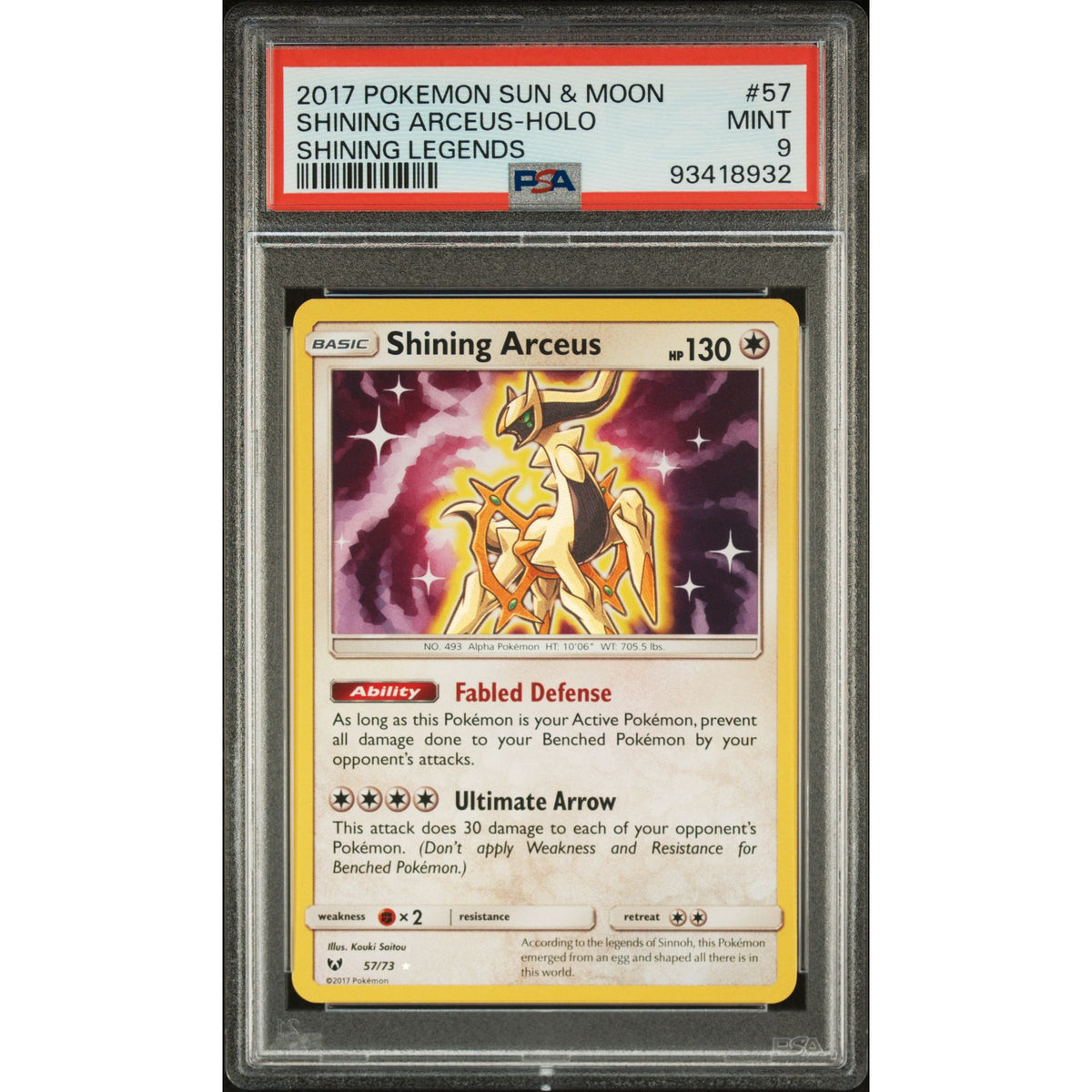 Pokémon TCG: Shining Arceus Holo #57 PSA 9-93418932