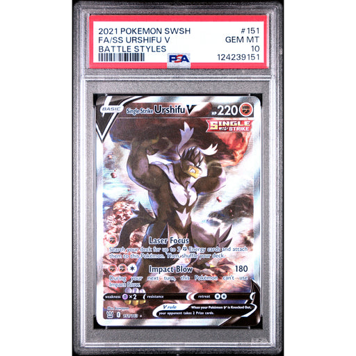 Pokémon TCG: Single Strike Urshifu V #151 PSA 10 - Battle Styles-124239151