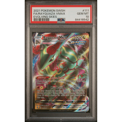Pokémon TCG: Rayquaza Vmax #111 PSA 10 - Evolving Skies-84416542
