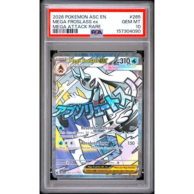 Pokémon TCG: Mega Froslass Ex #265 PSA 10 - Ascended Heroes