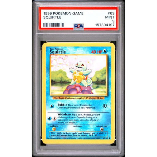 Pokémon TCG: Squirtle #63 PSA 9 Base Set