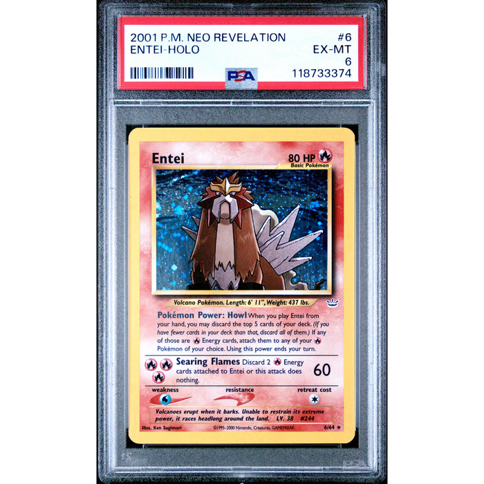Pokémon TCG: Entei 6 PSA 6 Holo - Neo Revelation