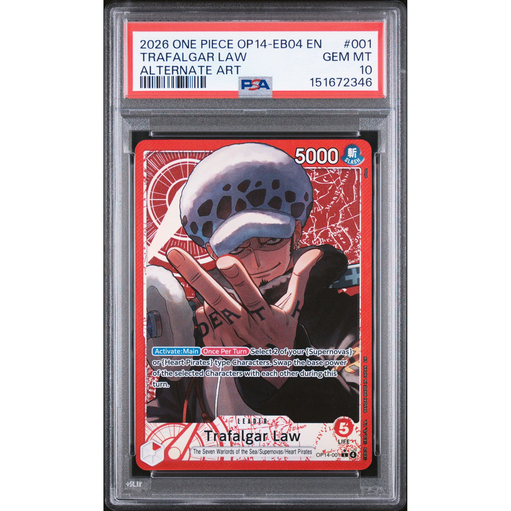 One Piece TCG: Trafalgar Law #001 PSA 10