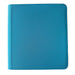 A closed TCGPicks: Samlekortmappe [480 pockets 4X4] binder by Ml Trading, featuring a plain turquoise cover with rounded corners, is photographed from above against a white background.