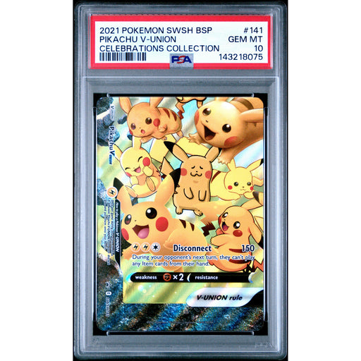 Pokémon TCG: Pikachu V-Union #141 PSA 10 - Sword & Shield Black Star Promo-143218075