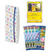 A Pokémon TCG: Pokémon GO Card File Set - Japansk (Sword & Shield) by The Pokémon Company is shown on a white background, showcasing a Pokémon card binder, a Pikachu promo card, and three sealed Pokémon GO booster packs with vibrant designs—ideal for collectors of japanske Pokémon kort.
