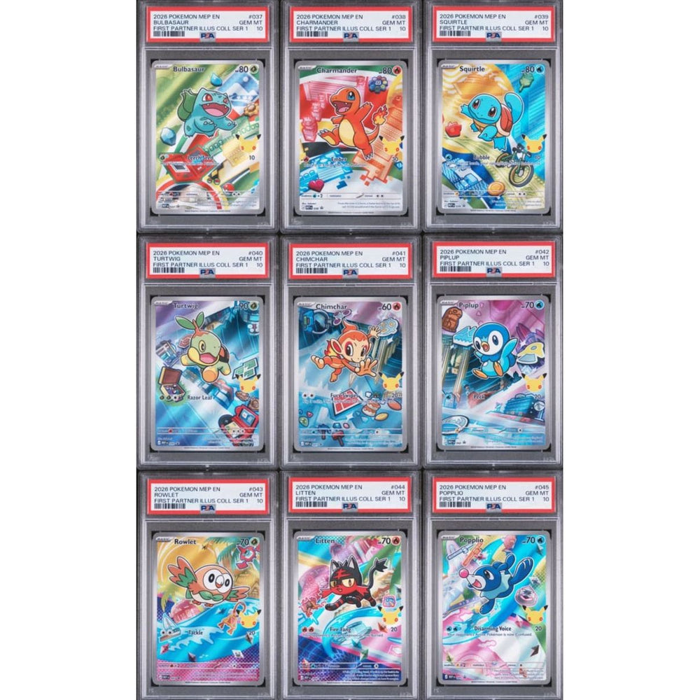 Pokémon TCG: First Partner Illustration Rare Collection Complete Set - Sequential PSA 10