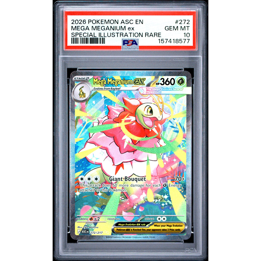 Pokémon TCG: Mega Meganium Ex #272 PSA 10 - Ascended Heroes