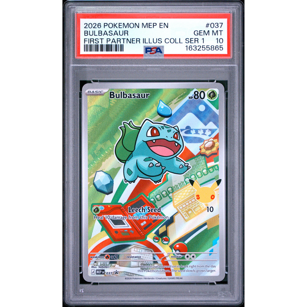 Pokémon TCG: Bulbasaur #037 PSA 10 - Mega Evolution Black Star Promo