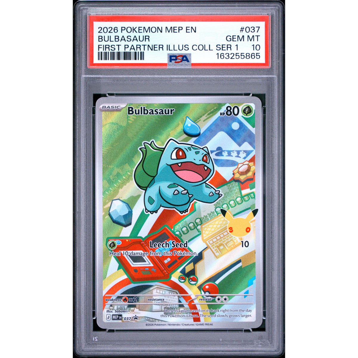 Pokémon TCG: Bulbasaur #037 PSA 10-163255865
