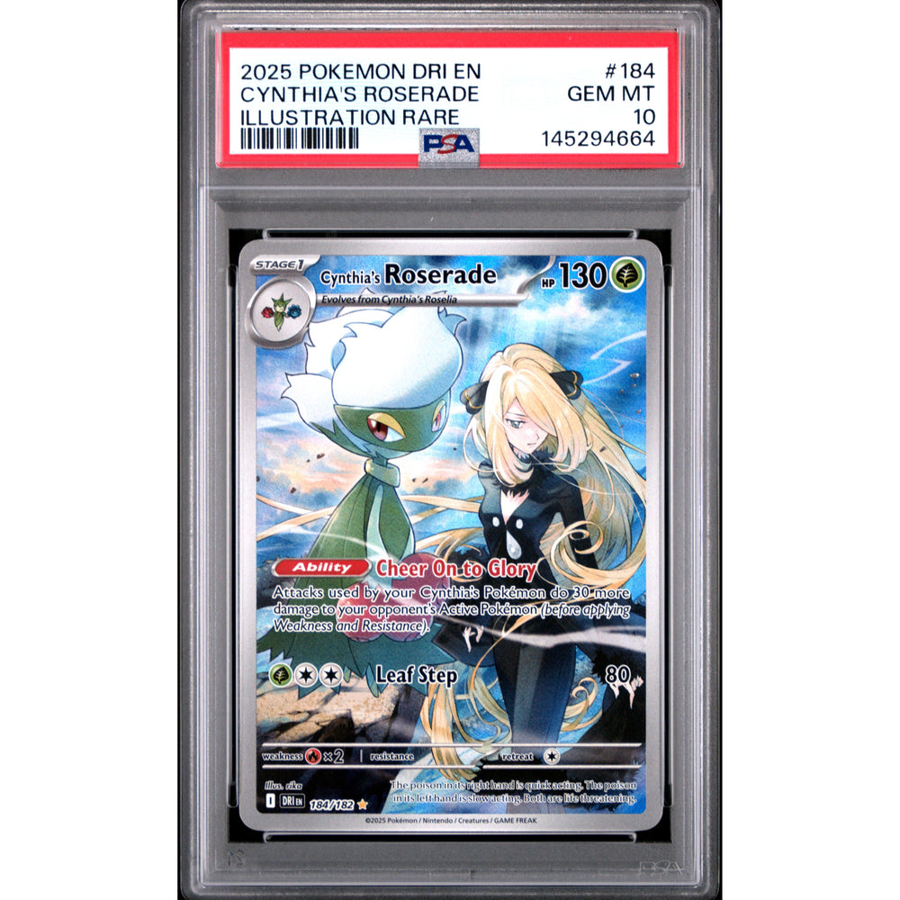 Pokémon TCG: Cynthia's Roserade #184 PSA 10 - Destined Rivals