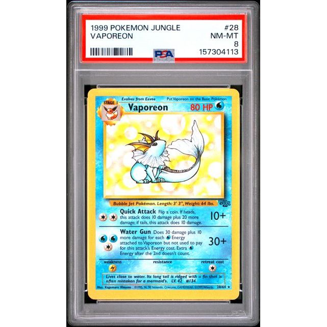 Pokémon TCG: Vaporeon #28 PSA 8-157304113