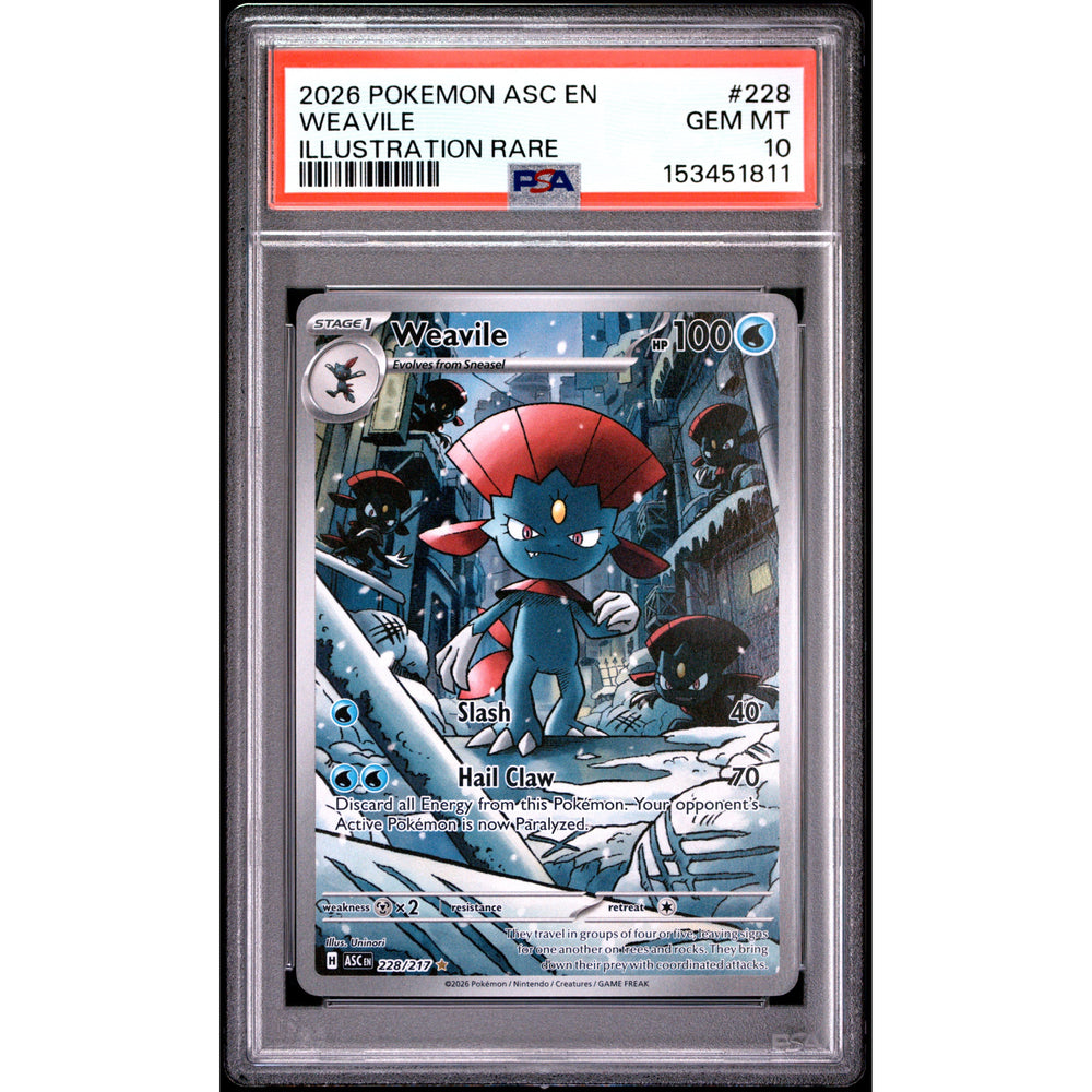 Pokémon TCG: Weavile #228 PSA 10 - Ascended Heroes