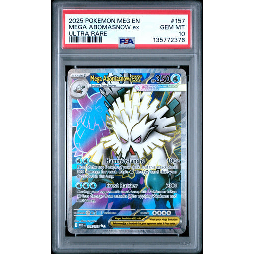 Pokémon TCG: Mega Abomasnow Ex #157 PSA 10 - Mega Evolution-135772376