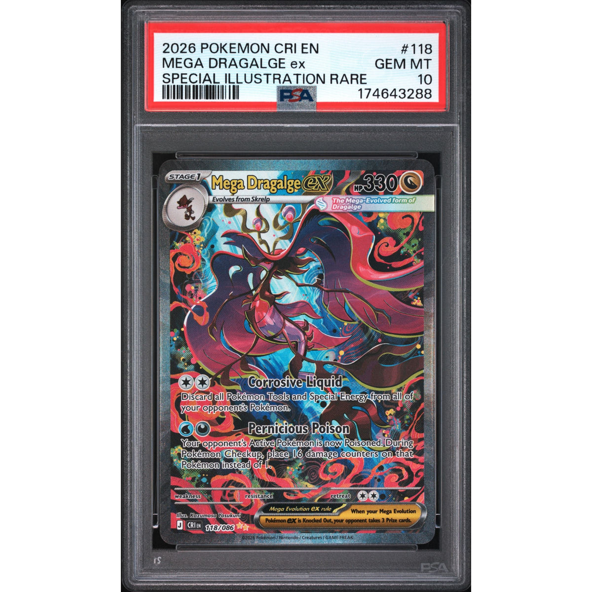 Pokémon TCG: Mega Dragalge Ex #118 PSA 10-174643288