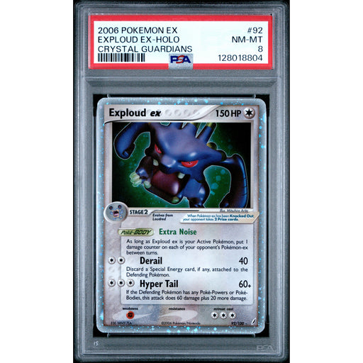 Pokémon TCG: Exploud Ex #92 PSA 8 Holo - Crystal Guardians