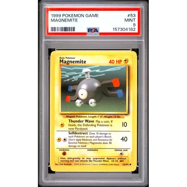 Pokémon TCG: Magnemite #53 PSA 9 - Base