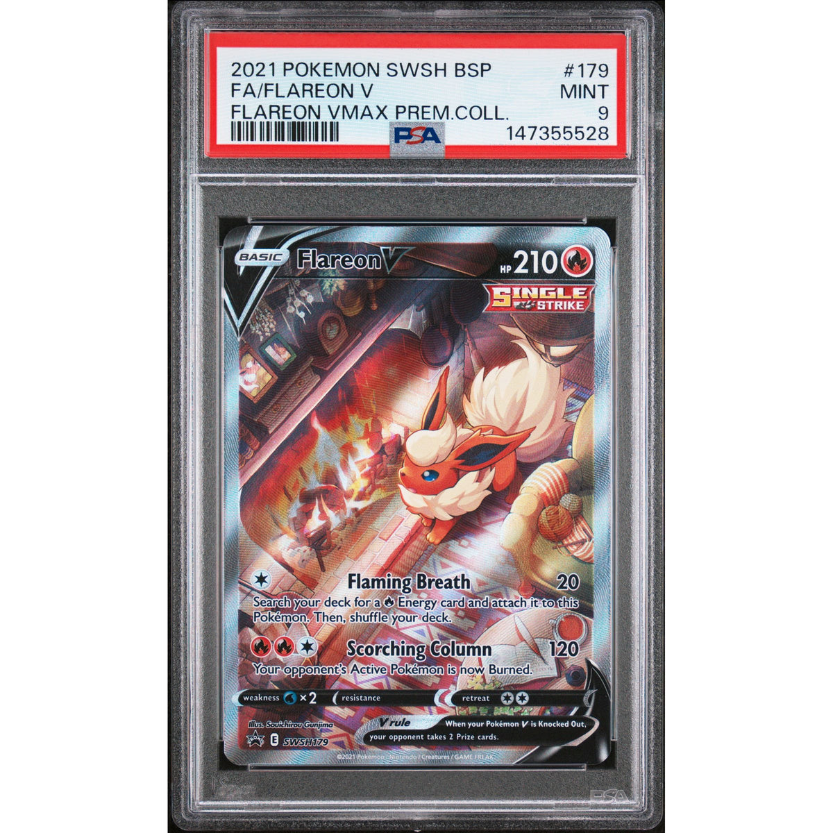 Pokémon TCG: Flareon V #179 PSA 9-147355528