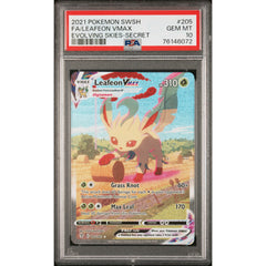 Pokémon TCG: Leafeon Vmax 205 PSA 10 - Evolving Skies