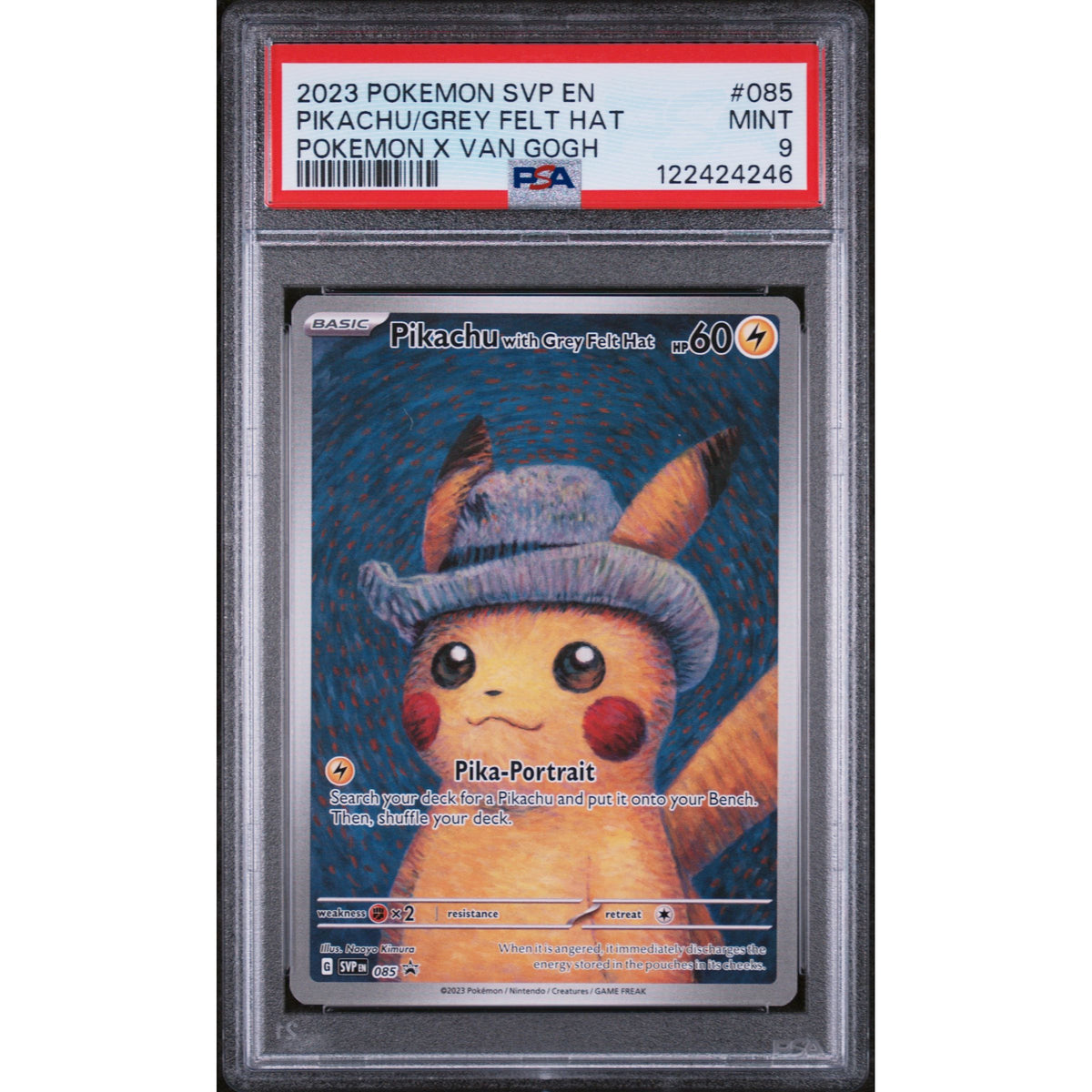 Pokémon TCG: Pikachu Grey Felt Hat #085 PSA 9 — Rogerz