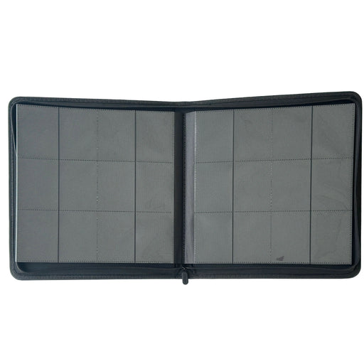 An open TCGpicks: Samlekortmappe [480 pockets 4X4] by Ml Trading, displaying two pages, each with four empty rectangular slots arranged in a grid for organizing trading cards or similar items.