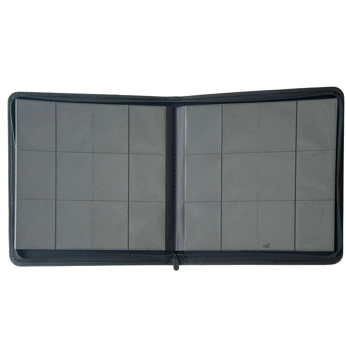 Displayed on a white surface, the open and empty TCGPicks: Samlekortmappe [480 pockets 4X4] card binder by Ml Trading features 4x4 grid slots on each page.