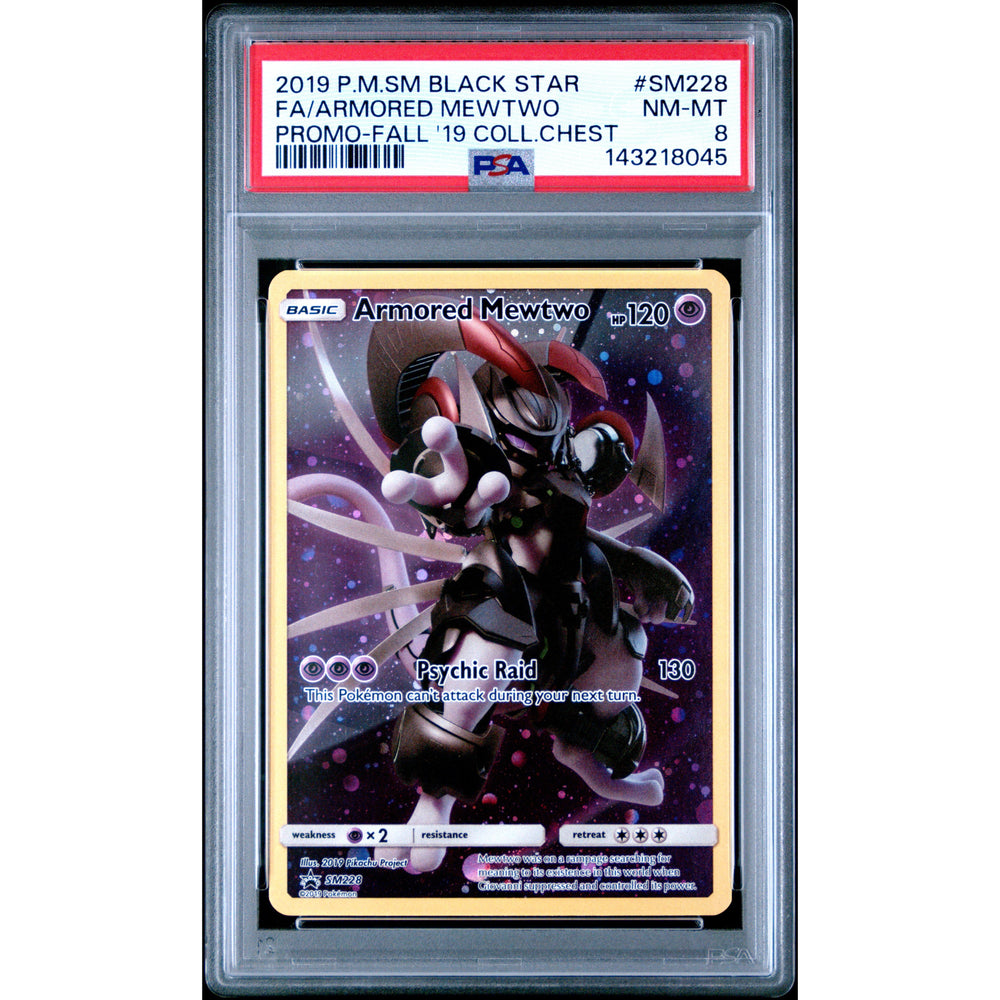 Pokémon TCG: Armored Mewtwo SM228 PSA 8