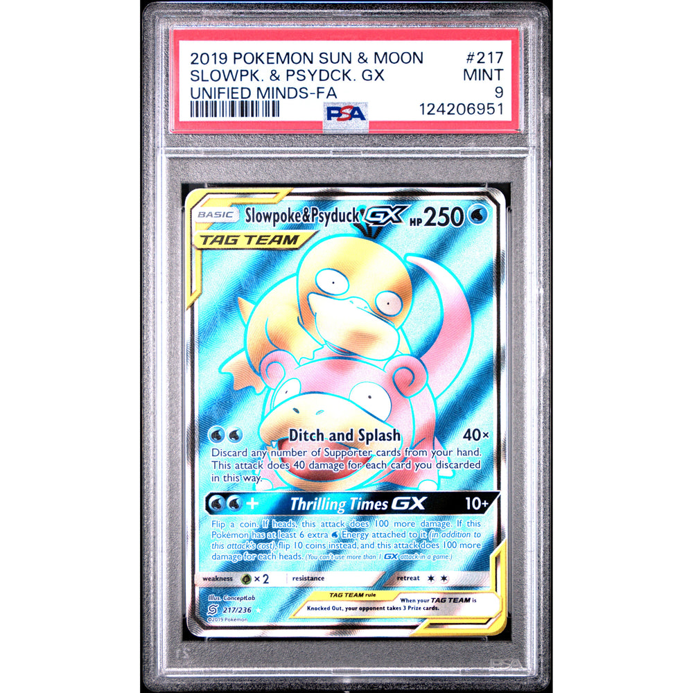 Pokémon TCG: Slowpoke & Psyduck Gx #217 PSA 9