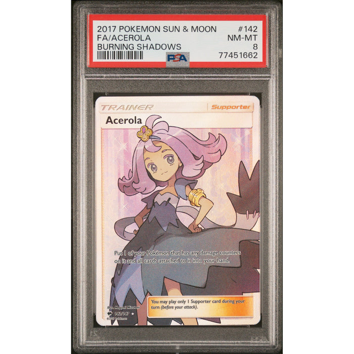 Pokémon TCG: Acerola #142 PSA 8 - Burning Shadows-77451662