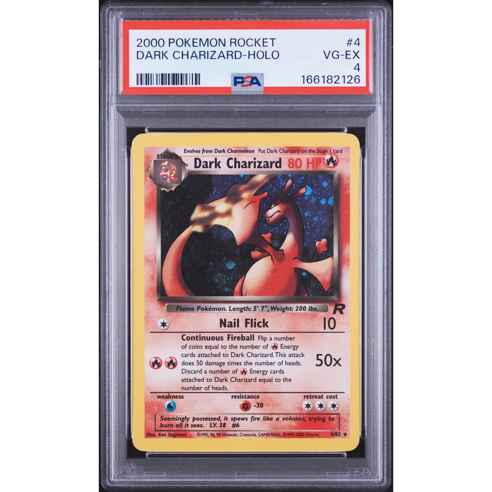 Pokémon TCG: Dark Charizard Holo #4 PSA 4 - Team Rocket