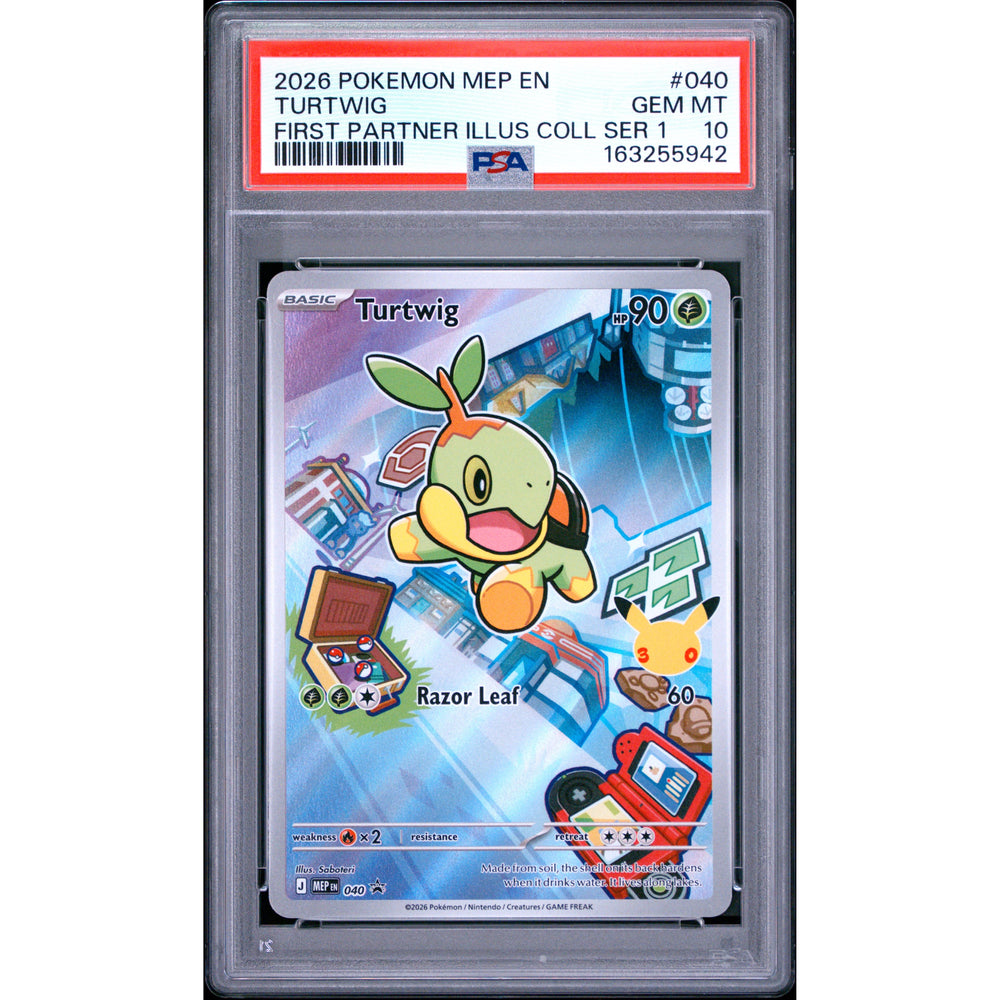 Pokémon TCG: Turtwig #040 PSA 10 - Mega Evolution Black Star Promos