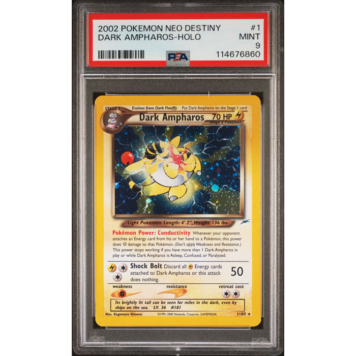 Pokémon TCG: Dark Ampharos #1 PSA 9 Holo - Neo Destiny-114676860