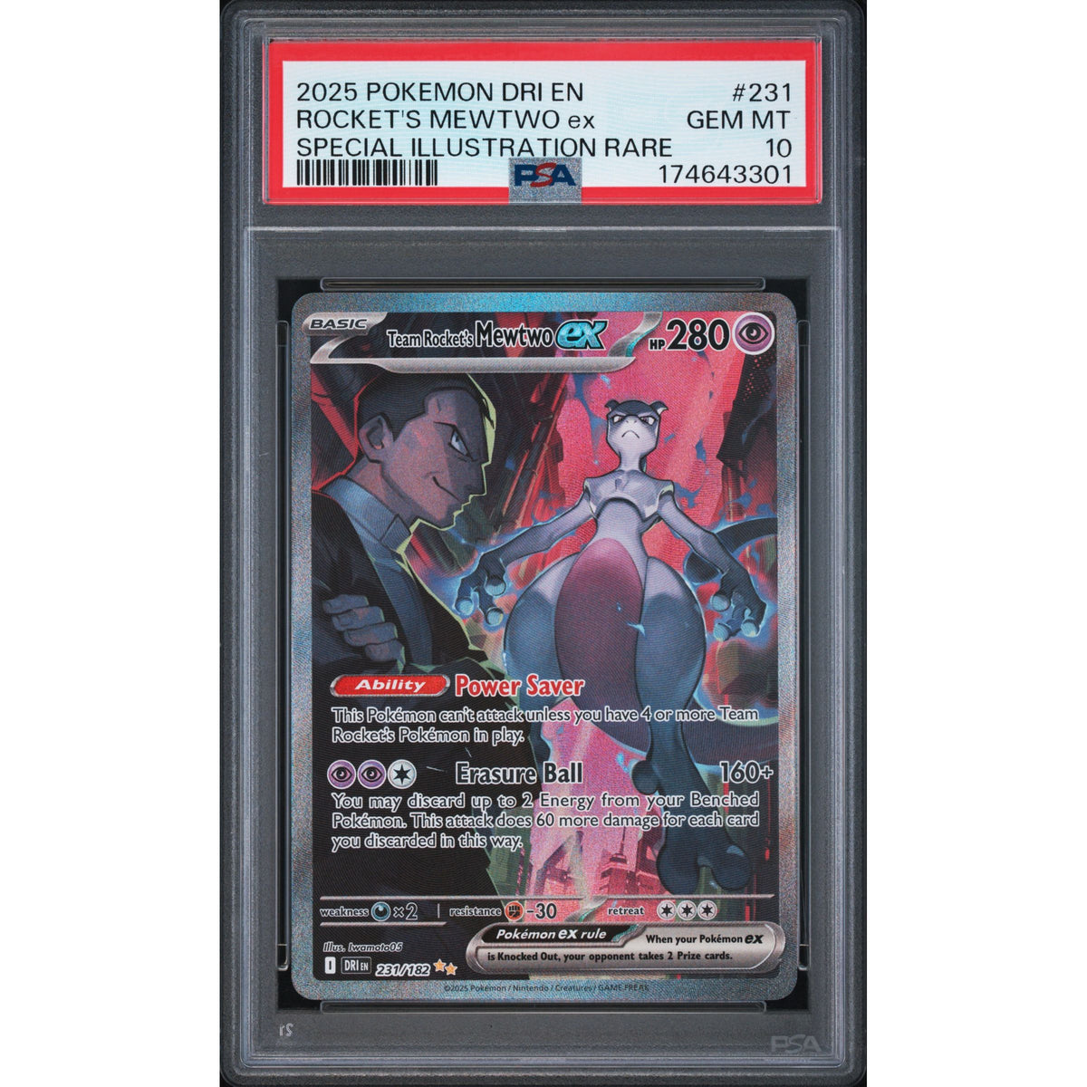 Pokémon TCG: Rocket's Mewtwo Ex #231 PSA 10-174643301