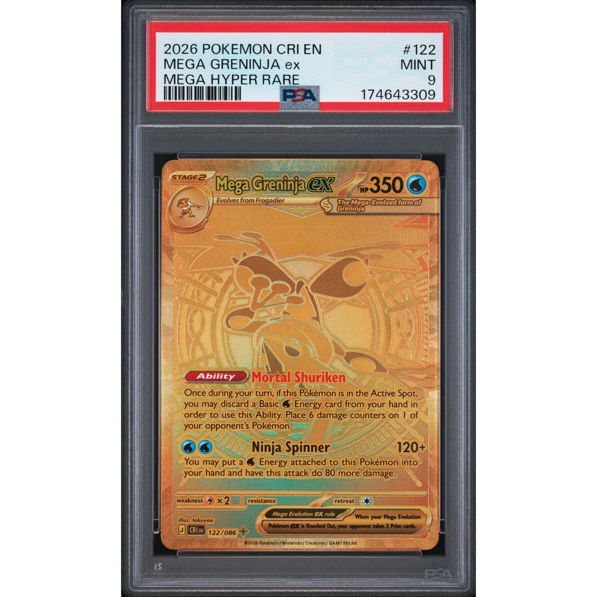 Pokémon TCG: Mega Greninja Ex #122 PSA 9-174643309