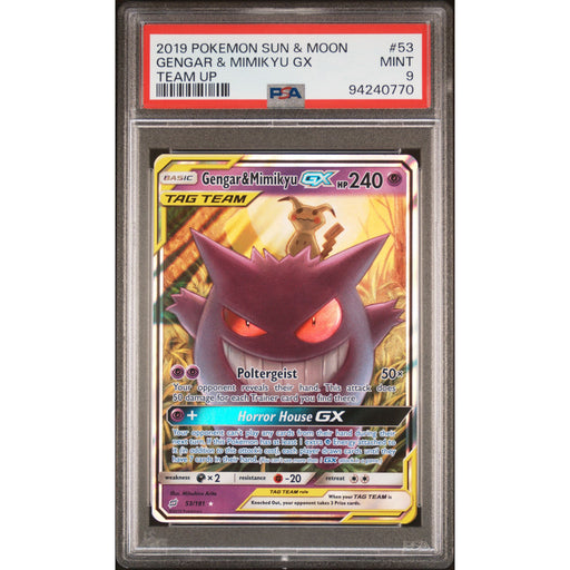Pokémon TCG: Gengar & Mimikyu Gx 53 PSA 9 - Team Up