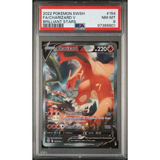 Pokémon TCG: Charizard V 154 PSA 8 - Brilliant Stars