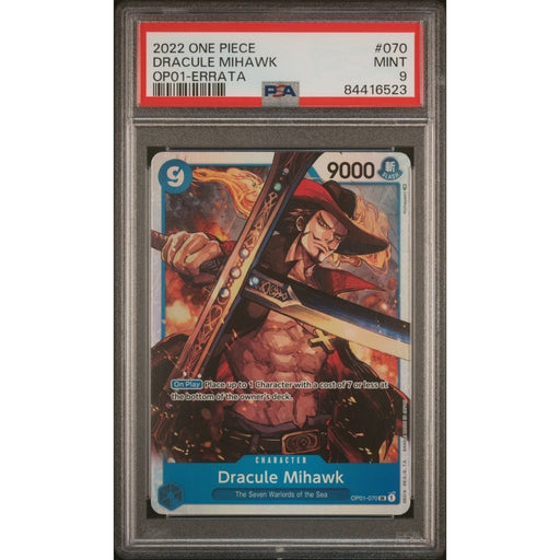 One Piece TCG: Dracule Mihawk #070 PSA 9 - OP01-84416523