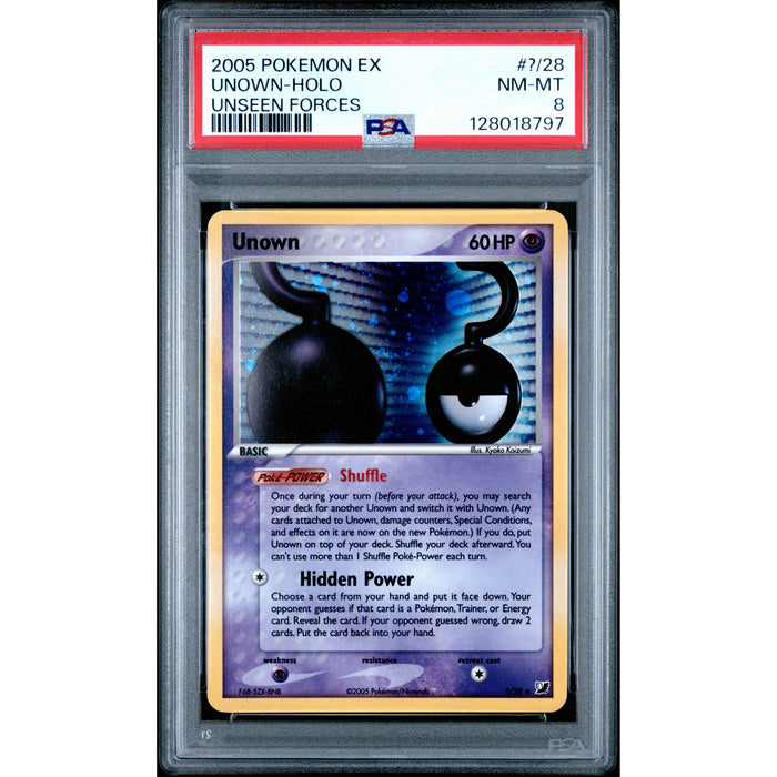 Pokémon TCG: Unown ?/28 PSA 8 Holo - Unseen Forces