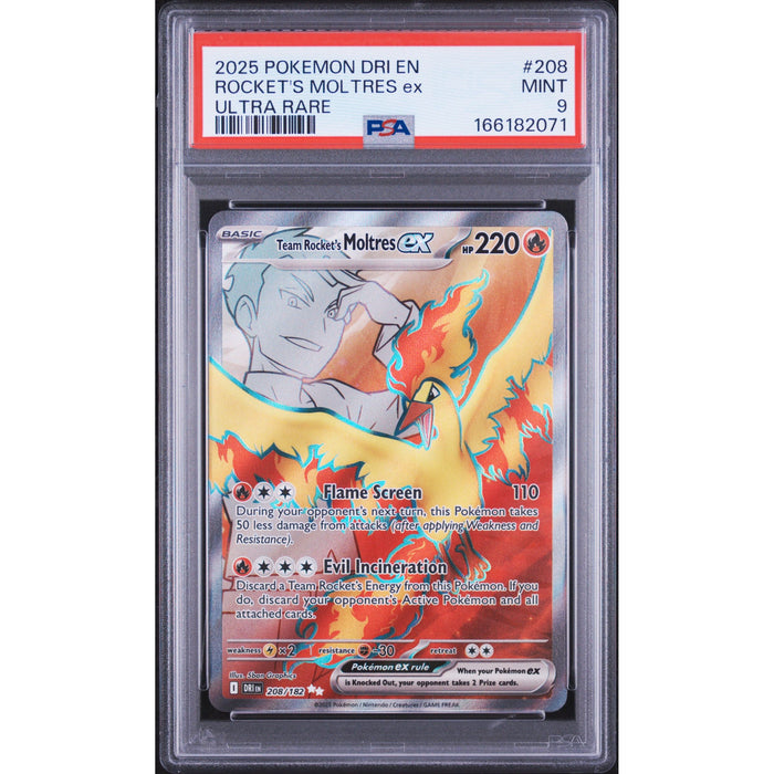 Pokémon TCG: Rocket's Moltres Ex #208 PSA 9-166182071